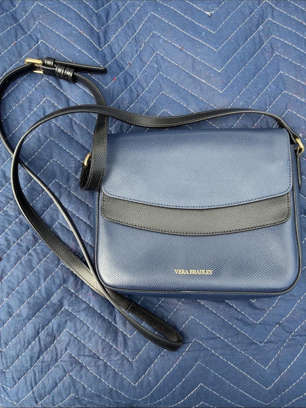 Vera Bradley Navy and Black Crossbody Shoulder Bag